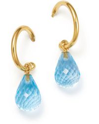 Bloomingdale's - Blue Topaz Briolette Hoop Drop Earrings In 14k Yellow Gold - Lyst