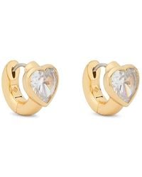 Kate Spade - Keep Sparkling Stone Heart Huggie Hoop Earrings - Lyst