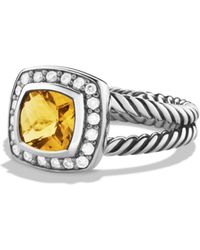 David Yurman Petite Albion Ring With Citrine & Diamonds - Metallic