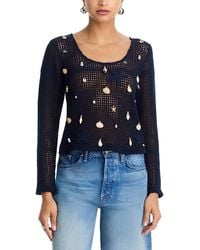 Aqua - Treasure Crochet Long Sleeved Top - Lyst