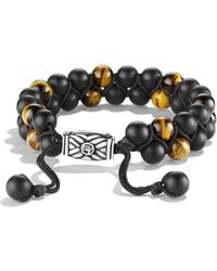 David Yurman - Spiritual Beads Two-row Bracelet With Black Onyx & Tiger's Eye - Lyst