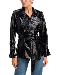 Kobi Halperin - Anabelle Faux Leather Belted Jacket - Lyst