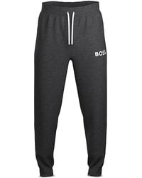 BOSS - Ease Cotton Logo Print Joggers Regular Fit - Lyst