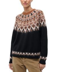 STAUD - Zane Crewneck Fair Isle Sweater - Lyst