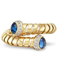 Marina B - Sapphire Cabochon & Diamond Pave Bypass Ring - Lyst