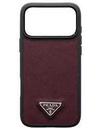 Prada Leather Iphone 17 Pro Case in Pink | Lyst