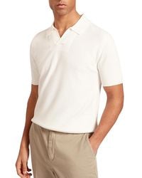 Ted Baker - Aindrea Textured Rib Open Neck Knitted Polo Shirt - Lyst