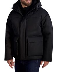 Karl Lagerfeld - Twill Fleece Lined Hooded Down Jacket - Lyst