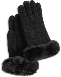 Echo - Brioche Stitch Faux Fur Gloves - Lyst