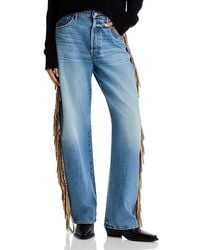 Mother - The Fringe Halfpipe Button Sneak High Rise Jeans - Lyst