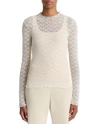 Vince - Mock Neck Lace Top - Lyst