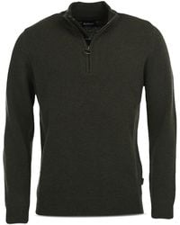 Barbour - Holden Wool Tartan Trim Regular Fit Quarter Zip Mock Neck Sweater - Lyst
