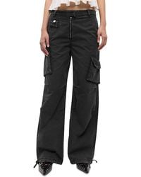 Ganni - Washed Cotton Twill Pants - Lyst