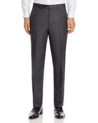 Bloomingdale's The Store At Bloomingdale's Sharkskin Classic Fit Dress Trousers - Grey