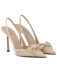 Prada - Mesh Fabric Slingback Pumps - Lyst