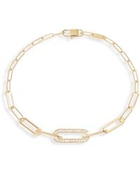 Dinh Van - 18K Maillon Diamond Pave Small Link Bracelet - Lyst