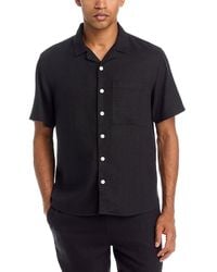 Solid - Linen Short Sleeve Button Up Shirt - Lyst