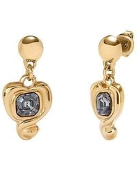 Uno De 50 - Heart & Crystal Drop Earrings - Lyst
