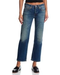 RE/DONE - Slim Straight Crop Jeans - Lyst