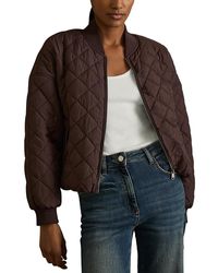 Reiss Nina Printed Bomber Jacket in Natural | Lyst