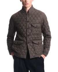 Emporio Armani - Wool Stand Collar Quilted Blouson Jacket - Lyst
