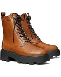 Tory Burch - T Monogram Lug Ankle Boots - Lyst