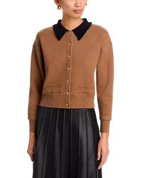 Sioni - Contrast Collar Cardigan Sweater - Lyst