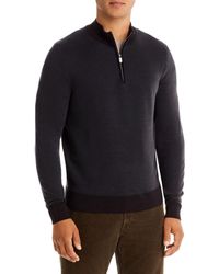 Canali Wool Zipped Funnel-neck Pullover in Grey for Men Mens Sweaters and knitwear Canali Sweaters and knitwear 