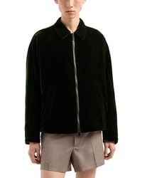 Emporio Armani - Regular Fit Velvet Trucker Jacket - Lyst