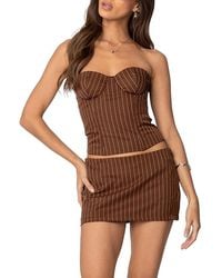 Edikted - Jennifer Lace Up Pinstripe Corset - Lyst
