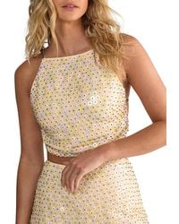 Nasty Gal - Studded Sequin Beaded Strap Crop Top - Lyst