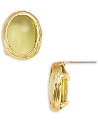 Aqua - Oval Stone Stud Earrings - Lyst