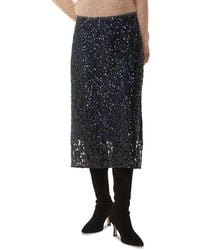 Whistles - Floral Sequins Midi Skirt - Lyst
