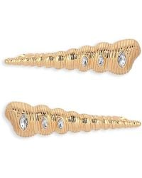 Ettika - Cubic Zirconia Capri Shell Hair Barrettes, Set Of 2 - Lyst