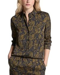 Michael Kors - Satin Paisley Long Sleeve Shirt - Lyst
