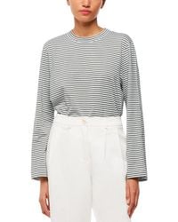 Whistles - Striped Long Sleeve Crop Tee - Lyst