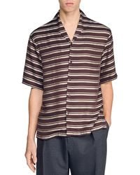Sandro - Striped Boat Neck Shirt - Lyst