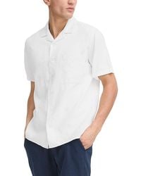 Solid - Linen Short Sleeve Button Up Shirt - Lyst