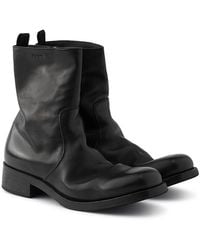 Prada - Leather Zipper Boots, Size 5 - Lyst