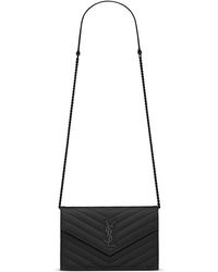 Saint Laurent - Cassandre Matelasse Envelope Chain Wallet - Lyst