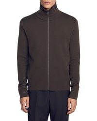 Sandro - Zip Front Wool Cardigan - Lyst