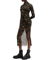 AllSaints - Tia Long Sleeve Mesh Dress - Lyst