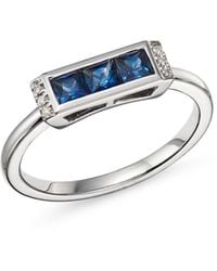 Bloomingdale's - Blue Sapphire & Diamond Accent Stacking Band In 14k White Gold - Lyst