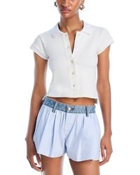 T By Alexander Wang - Alexanderwang. T Cropped Polo Cardigan - Lyst