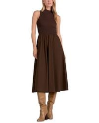 Elan - Mixed Media Midi Dress - Lyst