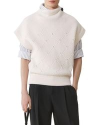 Lanvin - Diamond Detail Sleeveless Wool Sweater - Lyst