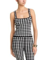 Aqua - Gingham Knit Top - Lyst