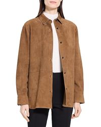 Theory - Suede Shirt Jacket - Lyst
