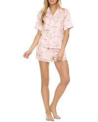 Flora Nikrooz - Selena Printed Satin Pajama Set - Lyst