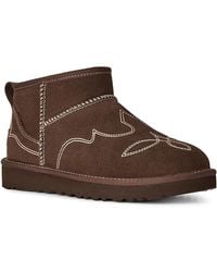 UGG - Classic Ultra Mini Western Shearling Lined Boots - Lyst